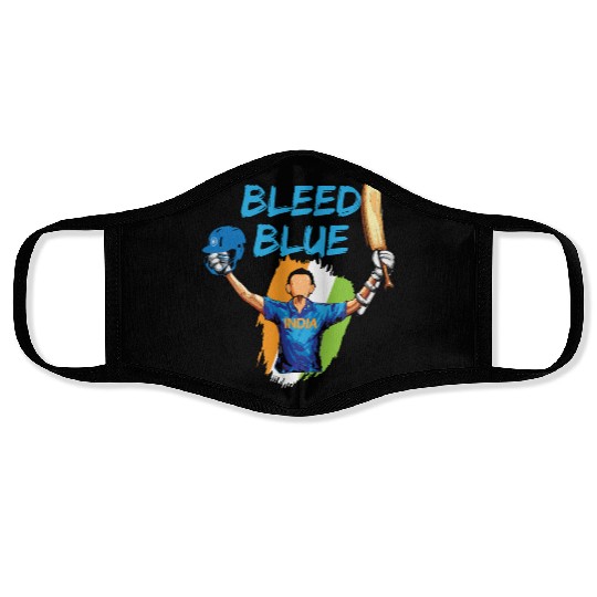 Indian Cricket Team Supporters Bleed in Blue Face Masks