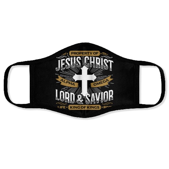 way property of truth jesus christ alpha omega lor Face Masks