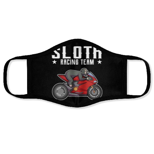 Sloth Racing Team Biker Motorcycle Gift Face Masks