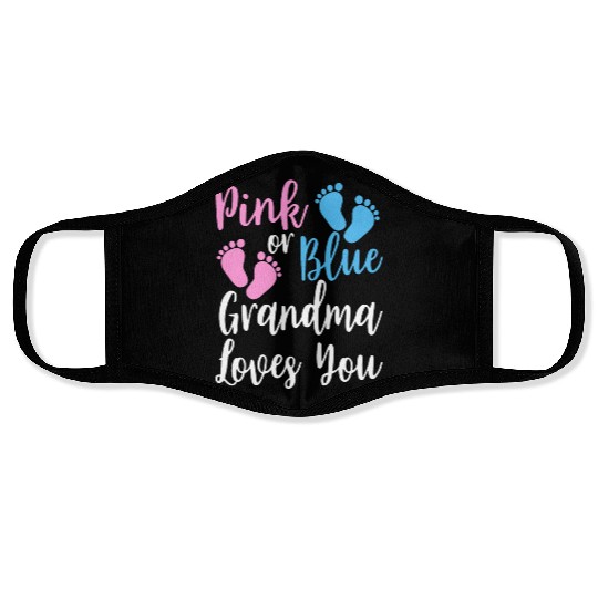 Grandma Loves You - Pink or Blue - Gender Reveal Face Masks