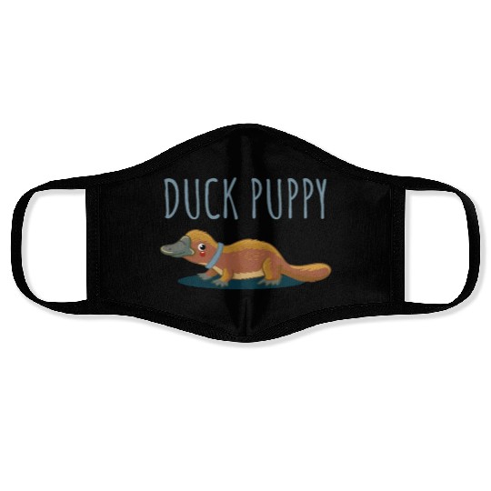 Duck Puppy Duck puppy sweet gift platypus cute Face Masks