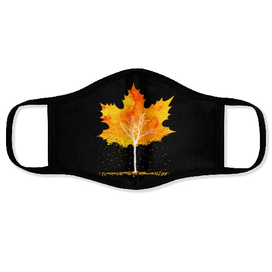 Maple Leaf Autumn Orange Fall Leaves Face Masks