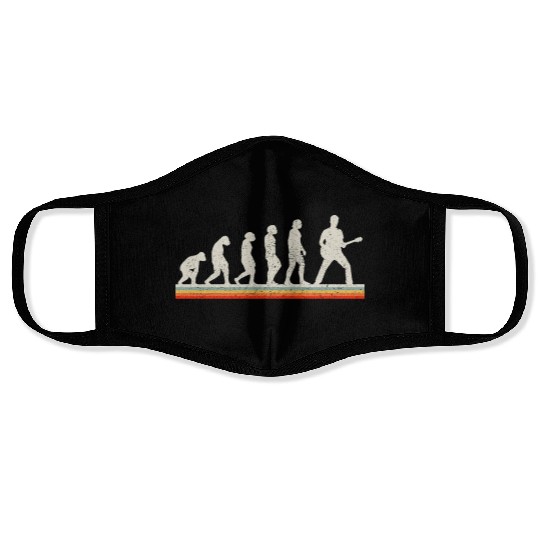 Guitar Player Evolution Vintage Gift Face Masks