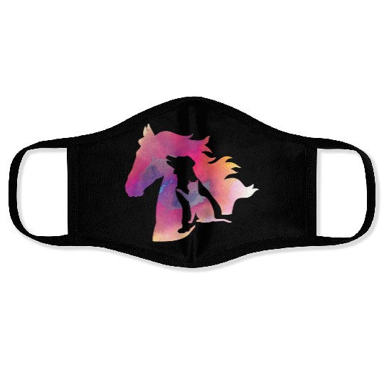 Pets Dog Cat Horse Colorful Design Animal Face Masks