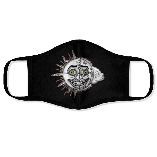 Trippy acid Sun Face Masks
