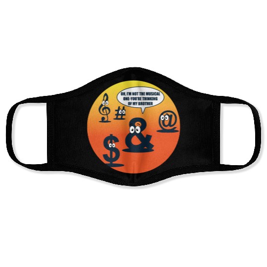Musician Character Language Funny Song Band Gift Face Masks