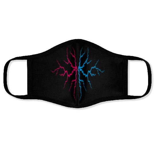 colorful tattoo lightning thunder weather storm st Face Masks