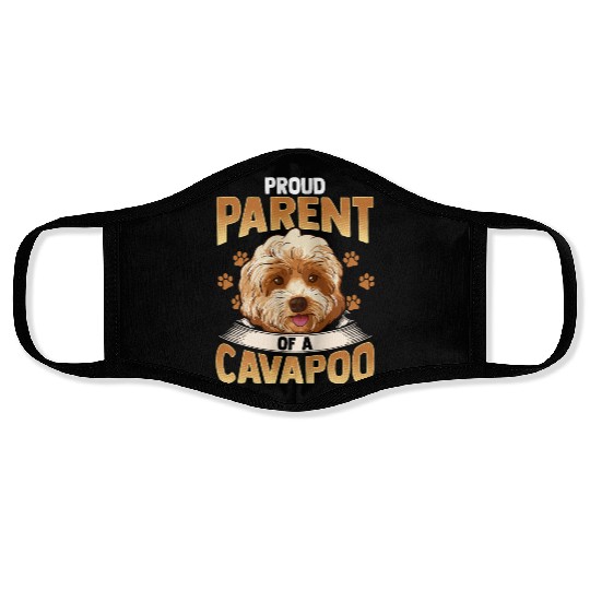 Cavapoo Dog Cavoodle Dogs Poodle Cute Puppy Gift Face Masks