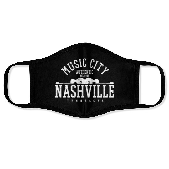 Nashville Music City Tennessee Country Music Gift Face Masks