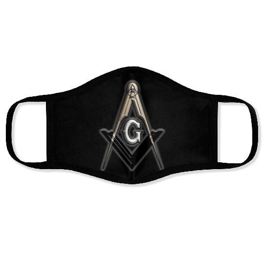Freemason Compass Metal White Sharp Face Masks