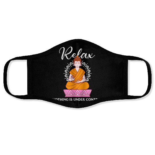 Buddha Quote india hindu shanti Buddhist Relax Face Masks