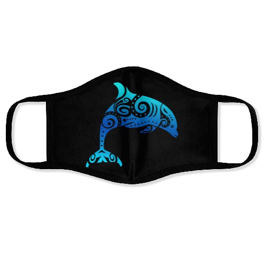 Maori Dolphin Polynesian T Tattoo Gift Idea Face Masks