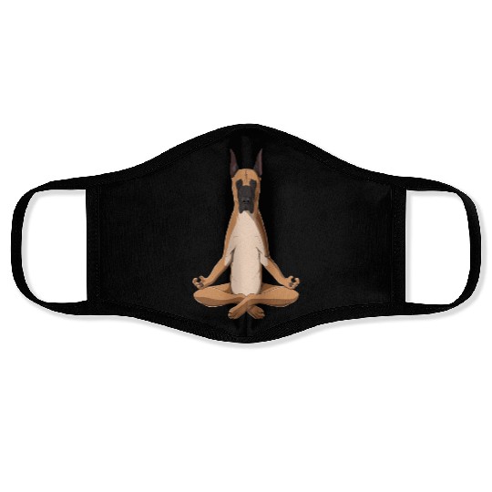 Yoga Great Dane Dog Face Masks