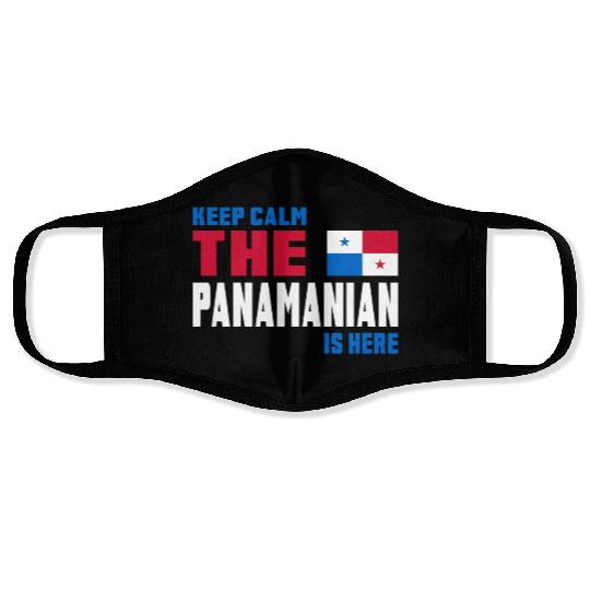 Keep Calm Panama / Flag Gift Face Masks