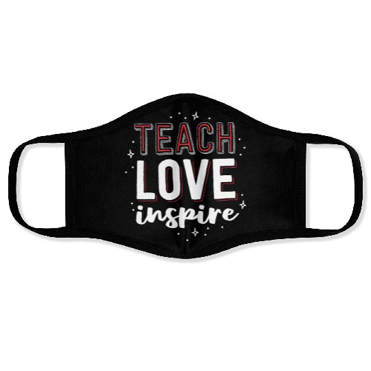 Teach Love Inspire Teacher Christmas Gift School Face Masks