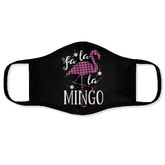 Fa La La Mingo Flamingo Christmas Face Masks Pink