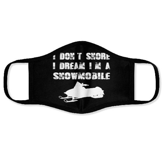 Winter Snowmobile Engine Skiing Funny Fast Gift Face Masks