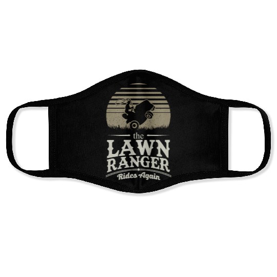 Lawn Ranger Grass Lawn Mower Lone Pun Landscaper Face Masks