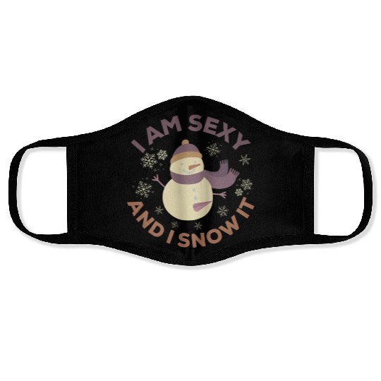 Funny Sexy Snowman Slogan Gift christmas Face Masks