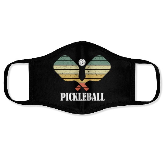 Pickleball Vintage Distressed Retro Player Face Masks