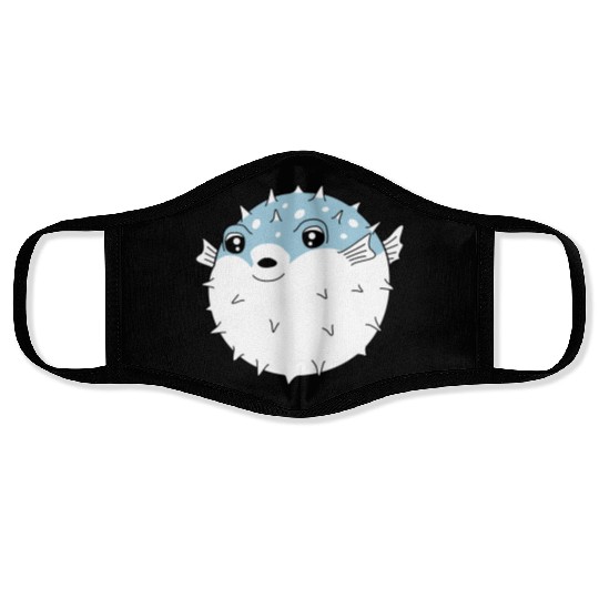 Puffer fish funny Face Masks