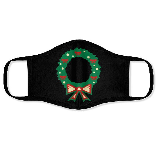 christmas wreath Face Masks