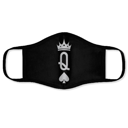 The queen of spades novelty poker player gift Face Masks
