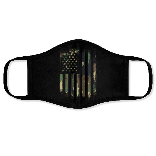 Camouflage Distressed american military Flag Face Masks