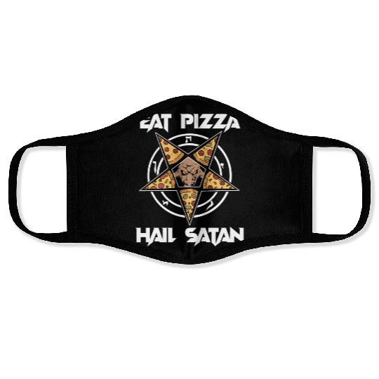 Baphomet Pentagram Lucifer Eat Pizza Hail Satan Face Masks