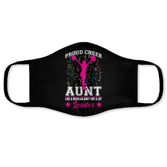 Cheerleading Aunt Family Support Girl Cheerleader Face Masks
