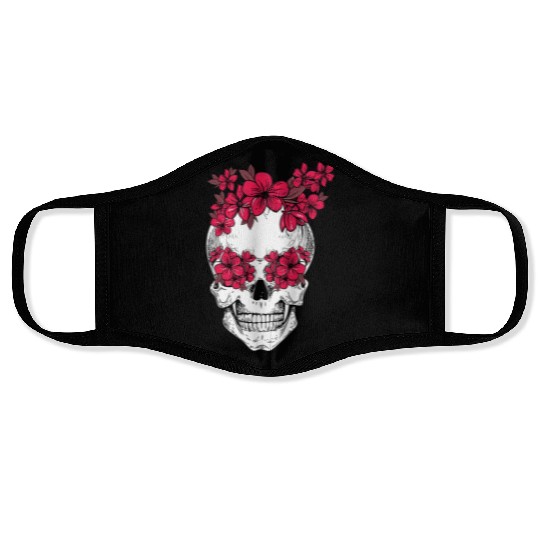 Mexican Skull Flower Lover Florist Cinco de Mayo Face Masks