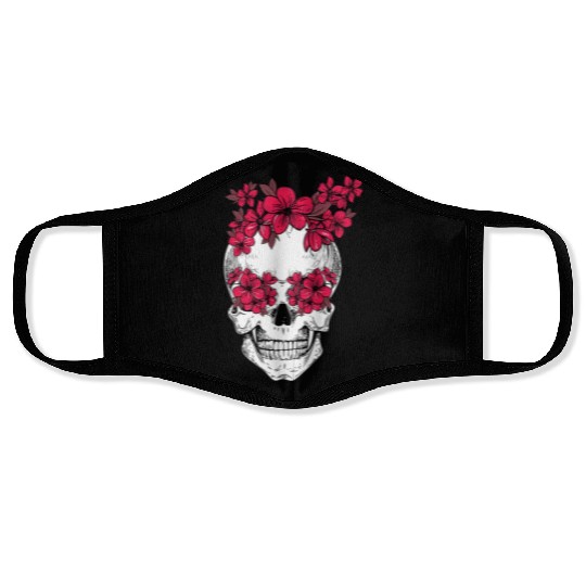 Mexican Skull Flower Lover Florist Cinco de Mayo Face Masks