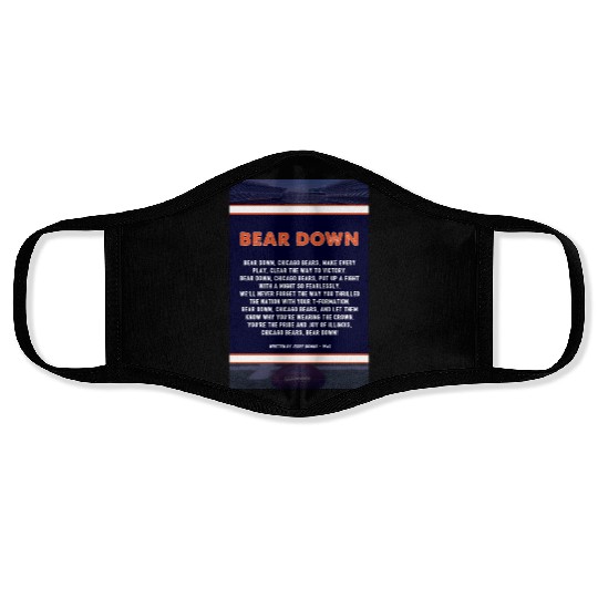 Bear Down Lyrics Poster Face Masks