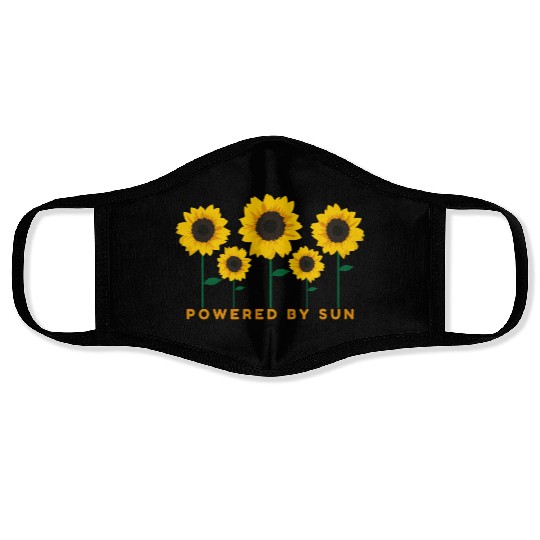 Sunflower Powered By Sun Summer Gift Idea Face Masks