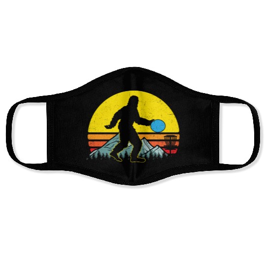 Bigfoot 70s 80s Inspired Sasquatch Lover Disc Golf Face Masks