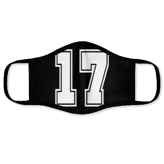 17 Face Masks number college style football soccer