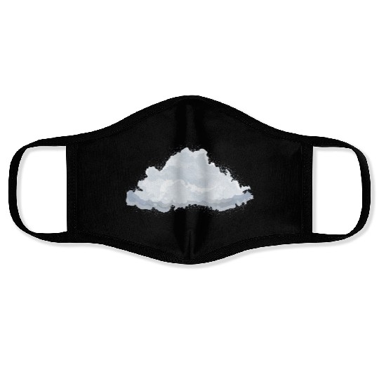 single drawn fluffy white cloud Face Masks