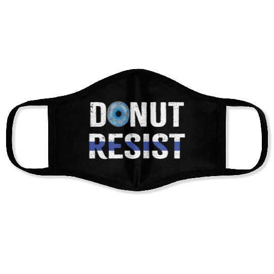 Police Officer Donut Resist Thin Blue Line Cop Face Masks
