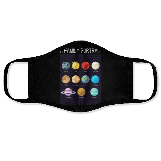 Outer Space Nerd Solar System Planets Sun Moon Face Masks