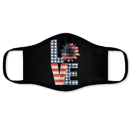 Love 4th Of July Face Masks