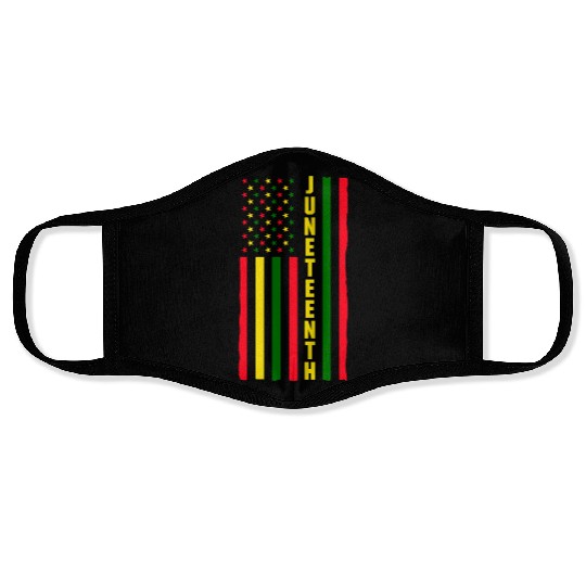 Juneteenth Color Flag Black African American Flag Face Masks