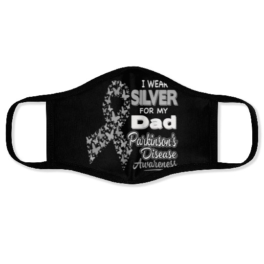 I Wear Silver for My Dad Parkinson Disease Aware Face Masks