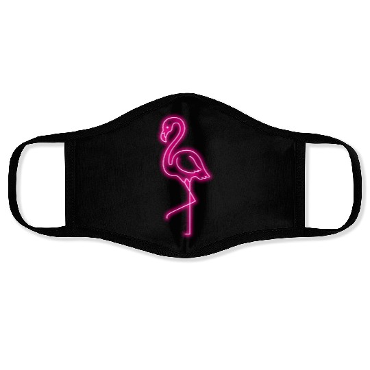 Flamingo Neon Face Masks