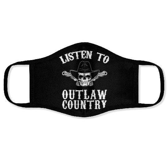 Southern Rebel Cowboy Listen To Outlaw Music Fan Face Masks
