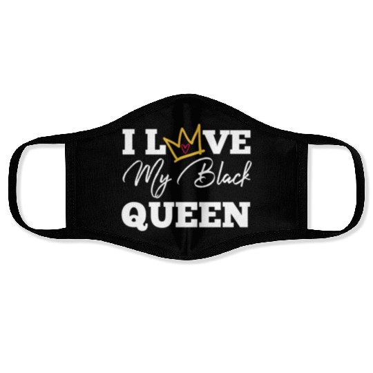 I Love My Black Queen Couples King And Queen Top T Face Masks