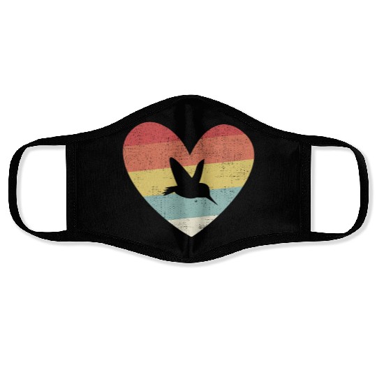 Bird watching Hummingbird Heart (Gift) Face Masks