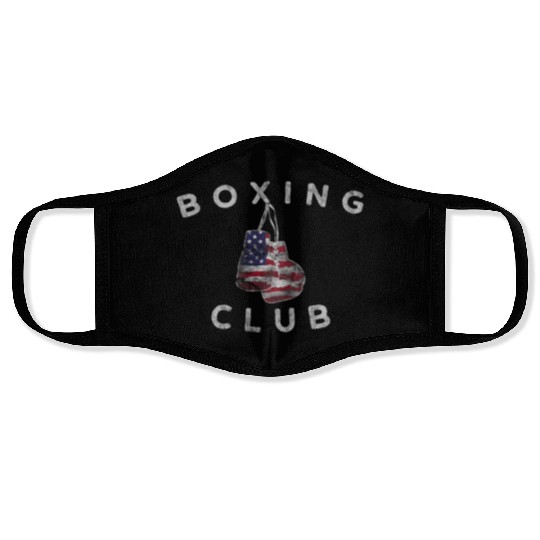 Boxing Club Vintage US Flag Boxing Gloves Face Masks