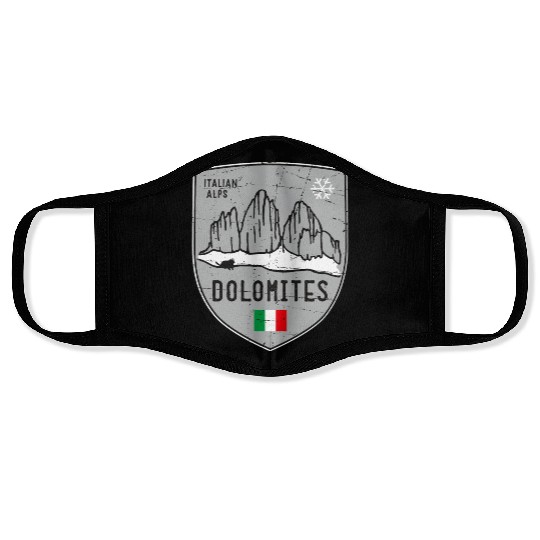 Dolomites Italy Emblem Face Masks