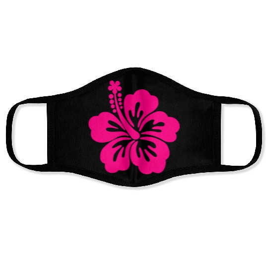 hibiscus - flower - hawaii Face Masks