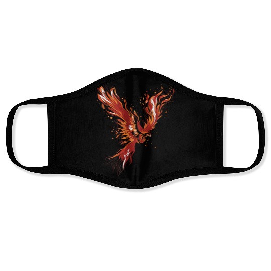 Legend Phoenix with flames Face Masks
